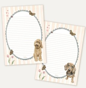 A5 Notepad Labradoodle en teckel - Double Sided - Appeloogje