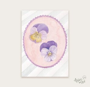 Postcard Viooltjes - Appeloogje