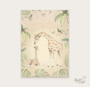 Postcard Tropische giraffen - Appeloogje