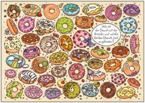 Search Postcard | Wo ist der Donut mit der Kirsche...?