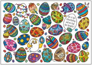 Search Postcard | Wo ist der Schmetterling und wo liegt das Spiegelei?