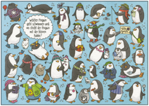 Search Postcard | Welcher Pinguin geht schwimmen,...?