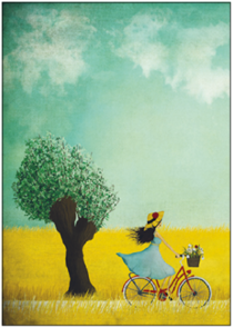 Postcard | Bicycle tour through the fields