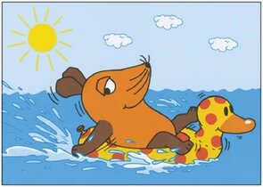 Postcard Sendung mit der Maus | Mouse in the sea with swimming ring