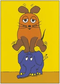 Postcard Sendung mit der Maus | Mouse and elephant leapfrogging