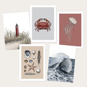 Postcard  SET Noordzee by Kaartstudio