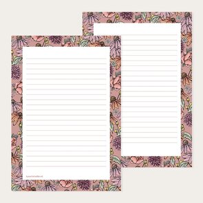 A5 Notepad Flowers - Double Sided - by Kaartstudio
