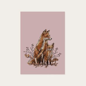 Postcard Foxes by Kaartstudio