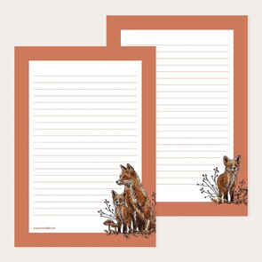 A5 Notepad Foxes - Double Sided - by Kaartstudio