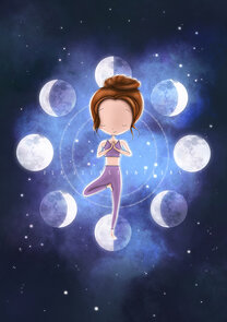 Postcard Ila Illustrations 132 - Moon phases