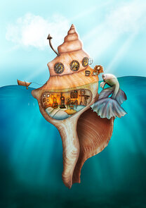 Postcard Ila Illustrations 130 - The shell