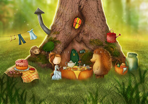 Postcard Ila Illustrations 128 - Tea friends