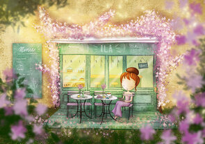 Postcard Ila Illustrations 122 - Ila café