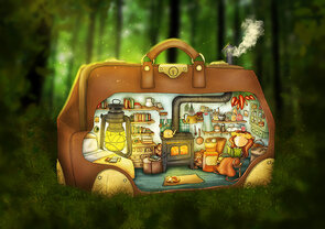 Postcard Ila Illustrations 080 - Home sweet home