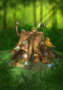 Postcard Ila Illustrations 065 - Spring cleaning