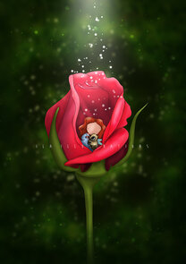 Postcard Ila Illustrations 005 - Snuggle bud