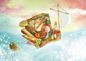 Postcard Ila Illustrations 008 - Wild sea