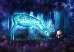 Postcard Ila Illustrations 012 - Guardian of the forest