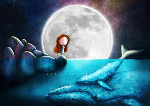 Postcard Ila Illustrations 019 - New moon