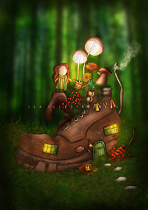 Postcard Ila Illustrations 028 - Shoe house