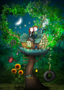 Postcard Ila Illustrations 044 - Our home