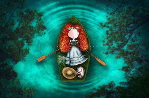 Postcard Ila Illustrations 054 - Boat readings