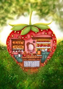 Postcard Ila Illustrations 067 - Strawberry jam