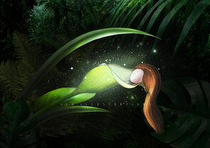 Postcard Ila Illustrations 074 - Sleeping Lily