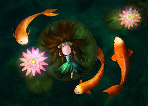 Postcard Ila Illustrations 117 - Lady and the Lily