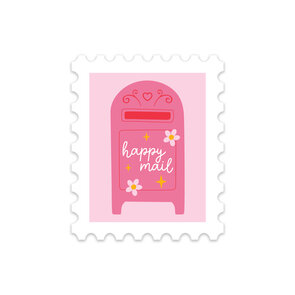 5 x Stamp Mailbox "Happy Mail" Stickers - Stationery Heaven X Little Lefty Lou