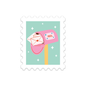 5 x Stamp Mailbox "Mail" Stickers - Stationery Heaven X Little Lefty Lou