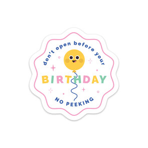 5 x Round "Don't open before your birthday" Stickers - Stationery Heaven X Little Lefty Lou