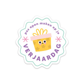 5 x Shaped "Pas open maken op je verjaardag" Stickers - Stationery Heaven X Little Lefty Lou