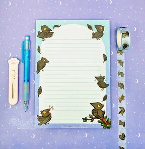 Freddy the Crow Double sided A5 memopad by Dreamchaserart