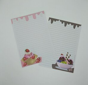 Set of 10 sheets - A5 Ice cream cone - by StationeryParlor