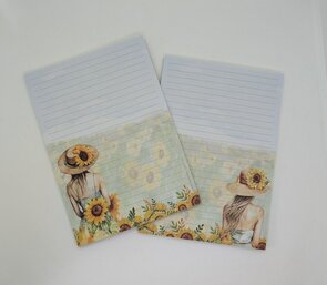 A5 Notepad Sunflower Girl - by StationeryParlor