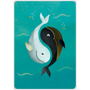Aquarupella Méli Mélo Postcard - baleines yin et yang
