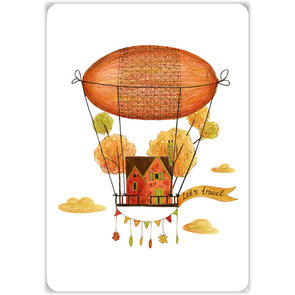 Aquarupella Méli Mélo Postcard - Hot air balloon house