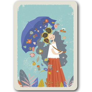 Postcard Gutrath Verlag | Girl in a shower of flowers