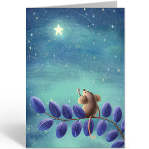 Folded Card with Envelope - Barbara Denef - Mouse Stargazing