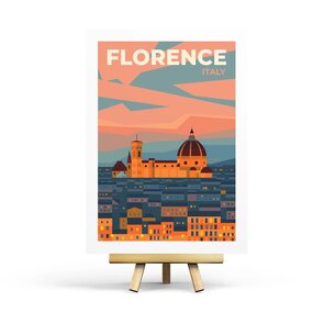 Florence - Retro Travel Postcard by Penpaling Paula