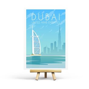 Dubai - Retro Travel Postcard by Penpaling Paula