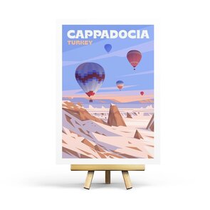 Cappadocia - Retro Travel Postcard by Penpaling Paula