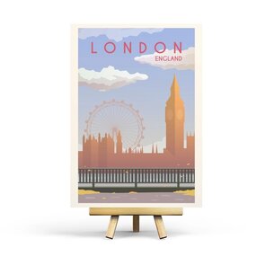 London - Retro Travel Postcard by Penpaling Paula