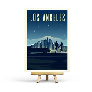 Los Angeles - Retro Travel Postcard by Penpaling Paula