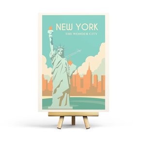 New York - Retro Travel Postcard by Penpaling Paula