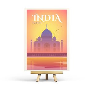 India - Retro Travel Postcard by Penpaling Paula