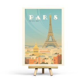 Paris - Retro Travel Postcard by Penpaling Paula