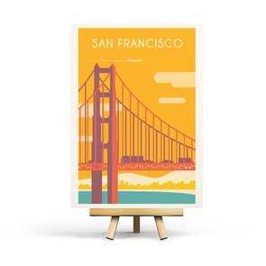 San Francisco - Retro Travel Postcard by Penpaling Paula