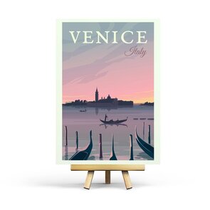 Venice - Retro Travel Postcard by Penpaling Paula